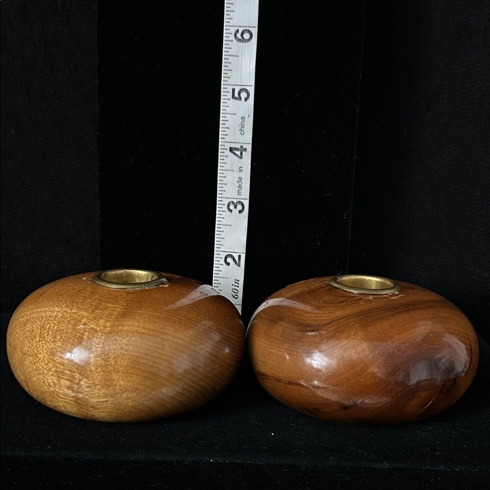 MAKE OFFER MVM MyrtleWood Candle Holders some Fading on top